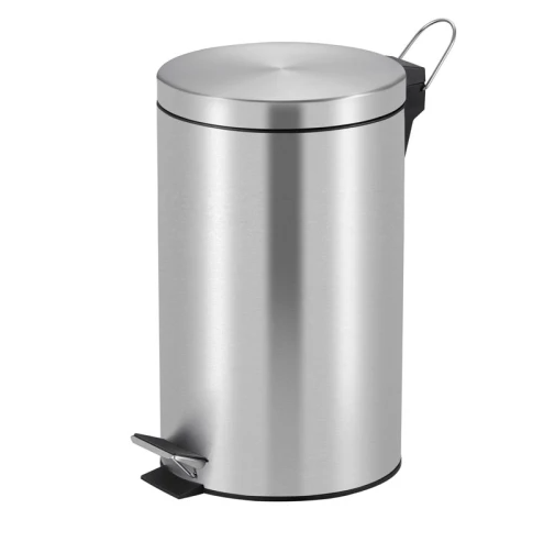12L matt stainless steel pedal bin 